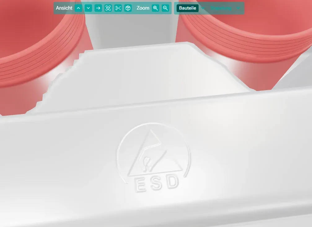ESD Hinweis auf Tray
