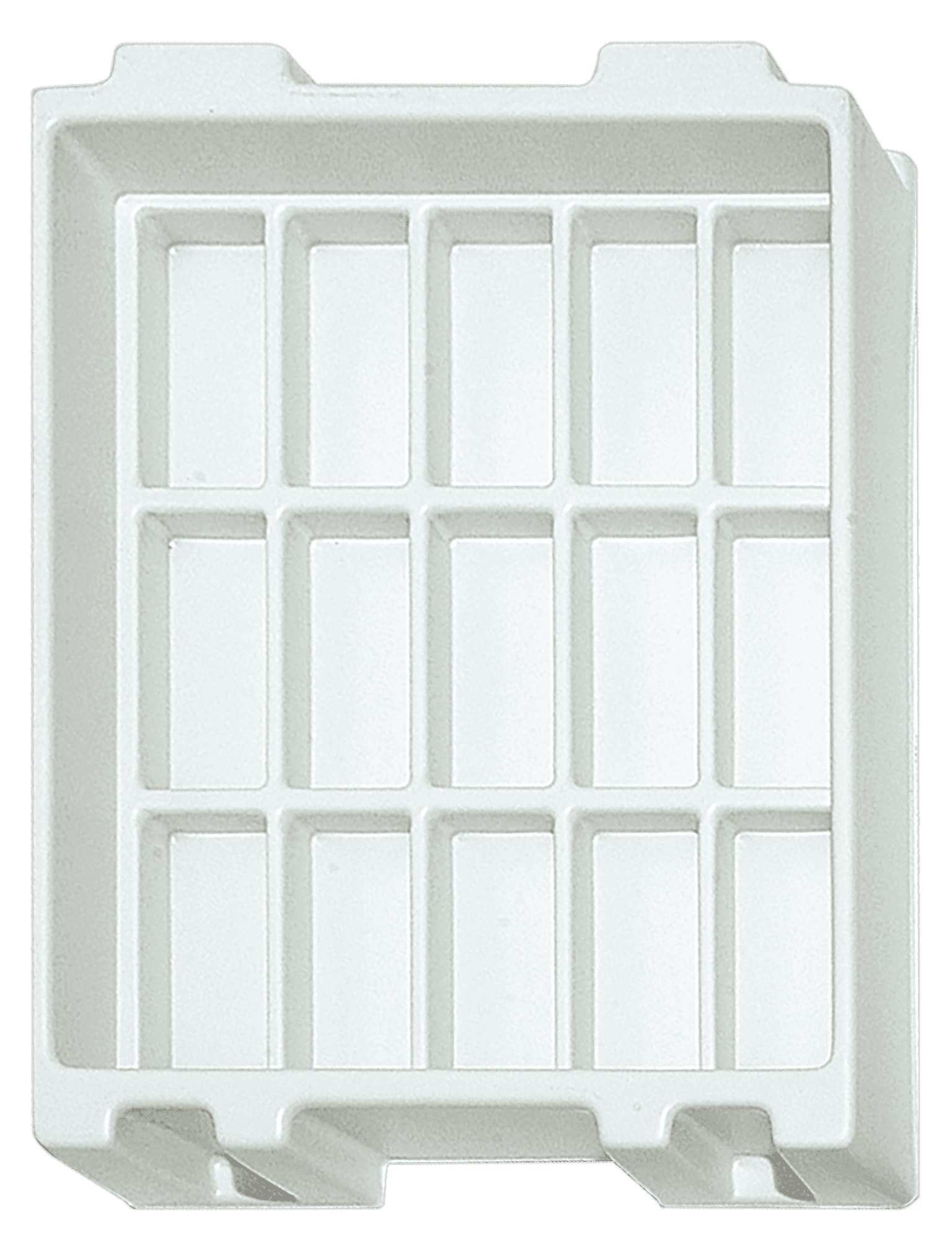 Tiefzieheinlage weiß, 15 Nester rechteckig, PS