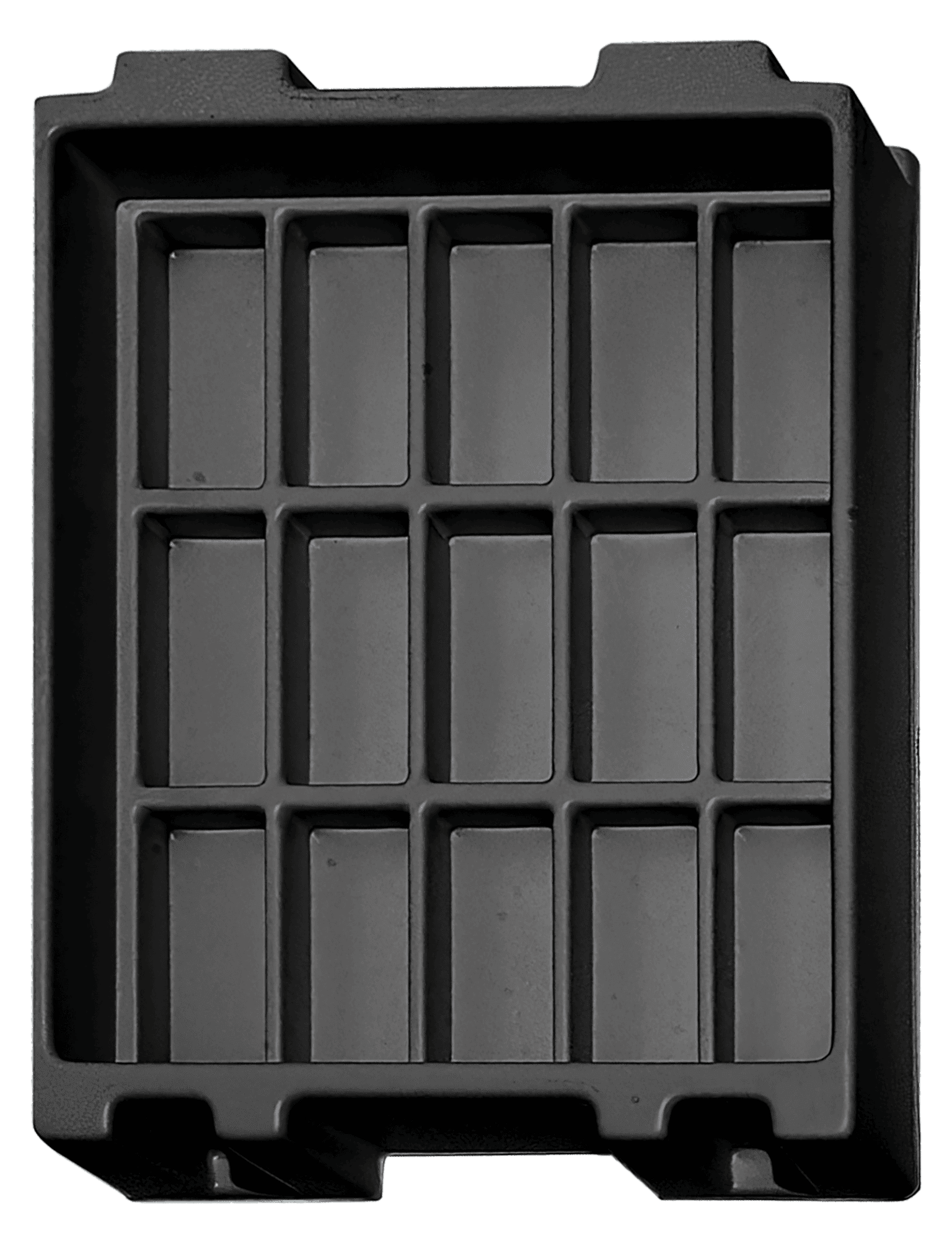 ESD-Tiefzieheinlage schwarz, 15 Nester rechteckig, PS