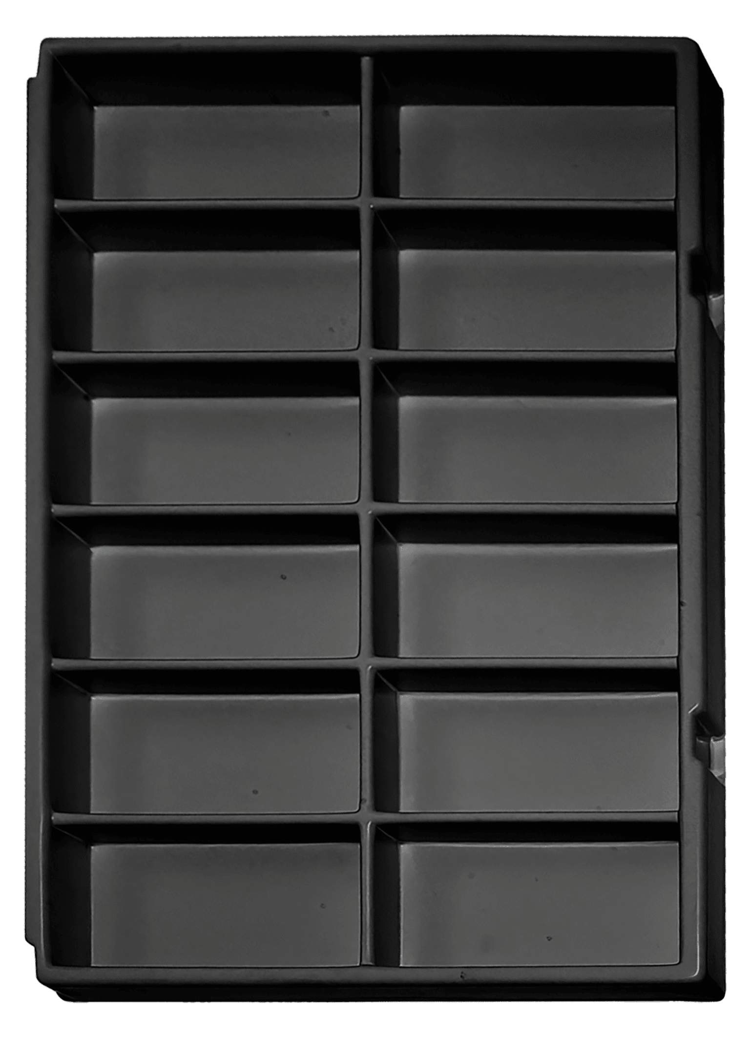ESD-Tiefzieheinlage schwarz, 12 Nester rechteckig, PS