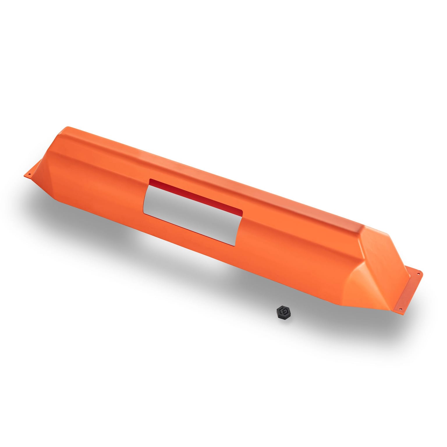 Längliche Kunststoffabdeckung in orange Längliche Kunststoffabdeckung in orange