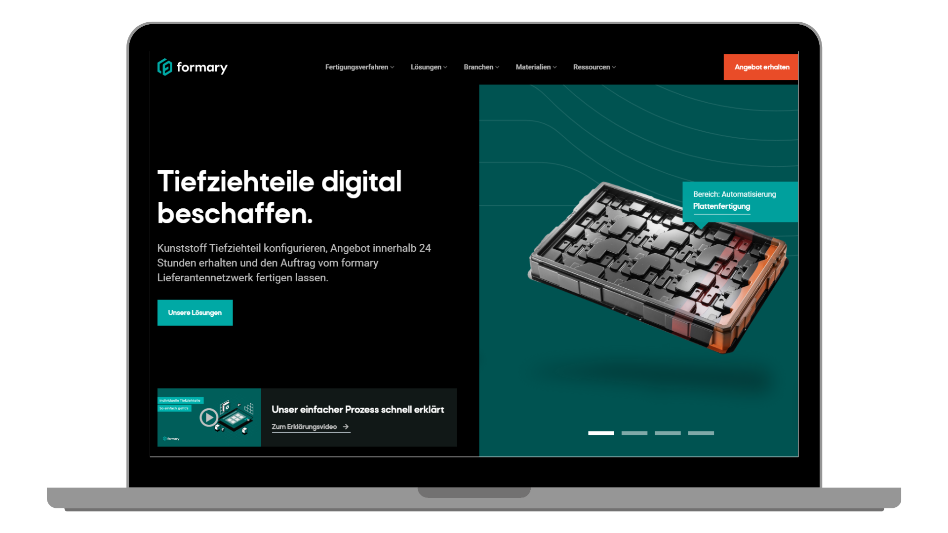 Laptop Mockup mit formary Plattform